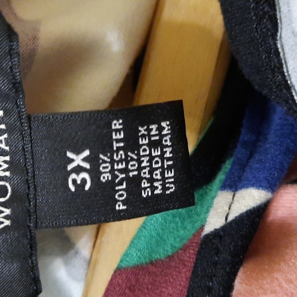 NWT INVESTMENTS WOMAN BLACK AND MULTICOLOR HOUNDSTOOTH BLOUSE SZ 3X - Picture 15 of 15